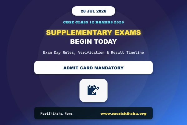 CBSE Class 12 Supplementary Exams 2026 Begin: Exam Day Rules, Admit Card Verification & Result Timeline
