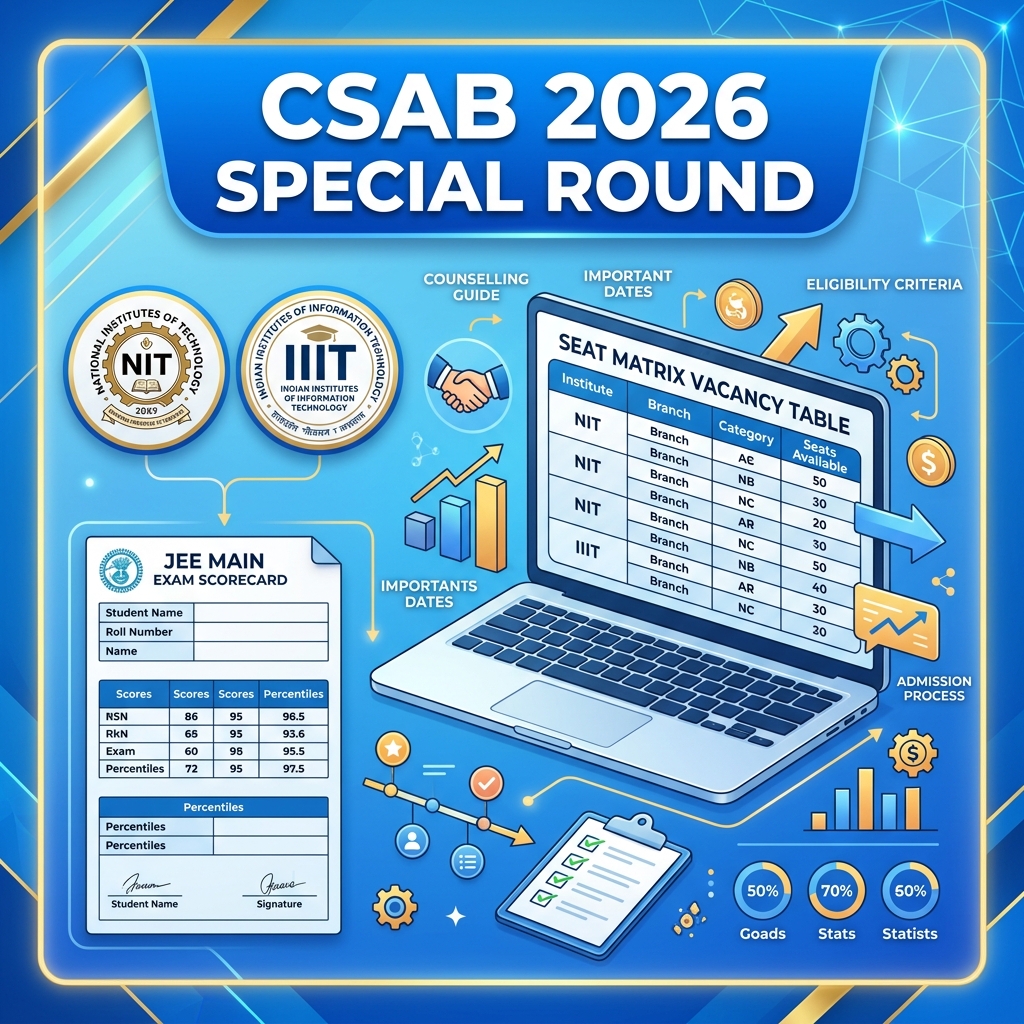 CSAB 2026 Special Round Counselling: Dates, Registration, Seat Vacancy & Eligibility for NITs, IIITs & GFTIs