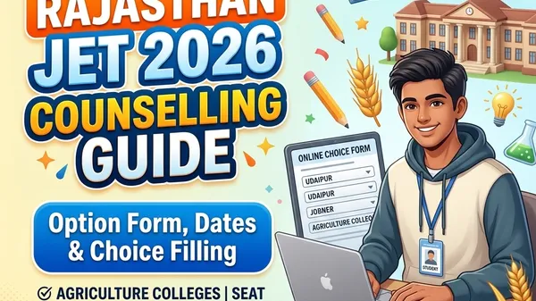 Rajasthan JET Agriculture Counselling 2026: Online Option Form Date, Step-by-Step Choice Filling & College Seat Matrix